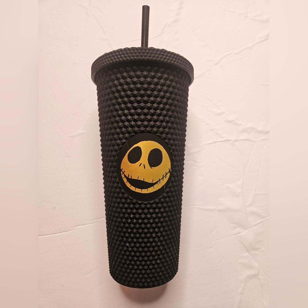 Nightmare Before Christmas Black Tumbler with Smiling Face Design